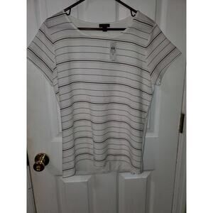 Ann Taylor Striped Short Sleeve Blouse – Size‎ M (NWT)